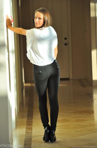 Tight Ass Brunette Wearing Black Skinny Jeans